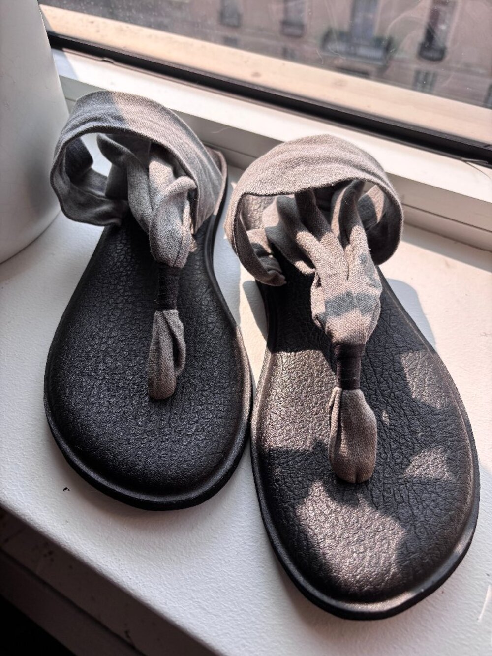 Sanuk Gray Textile Cloud-Soft Sling Sandals – Sz 10